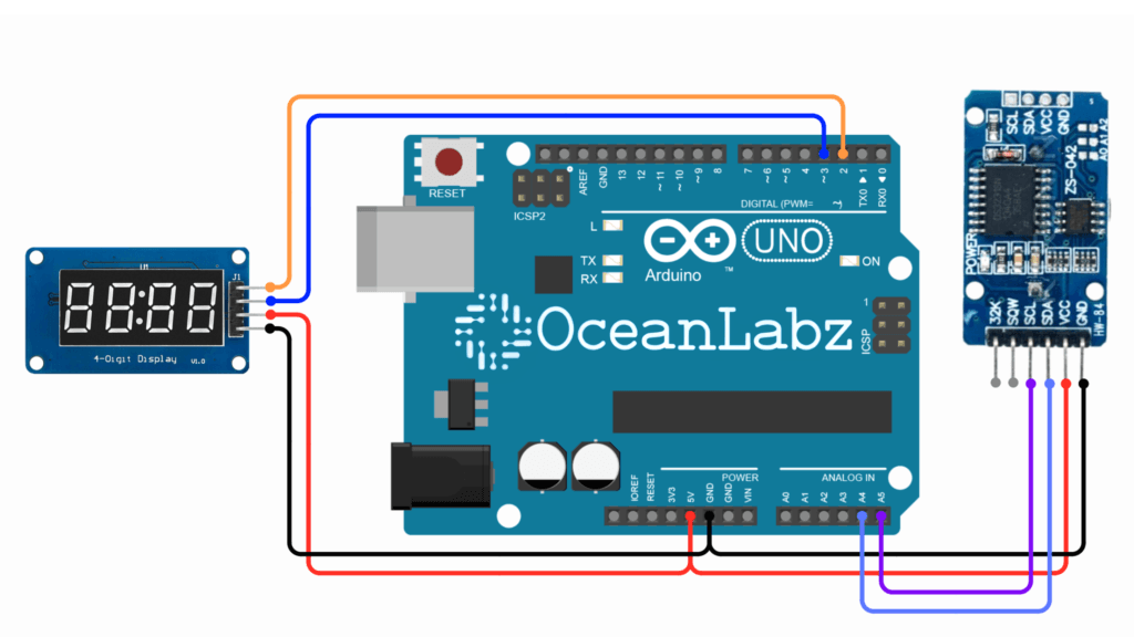 Interface 4-Digit 7-Segment Display module with Arduino - OceanLabz