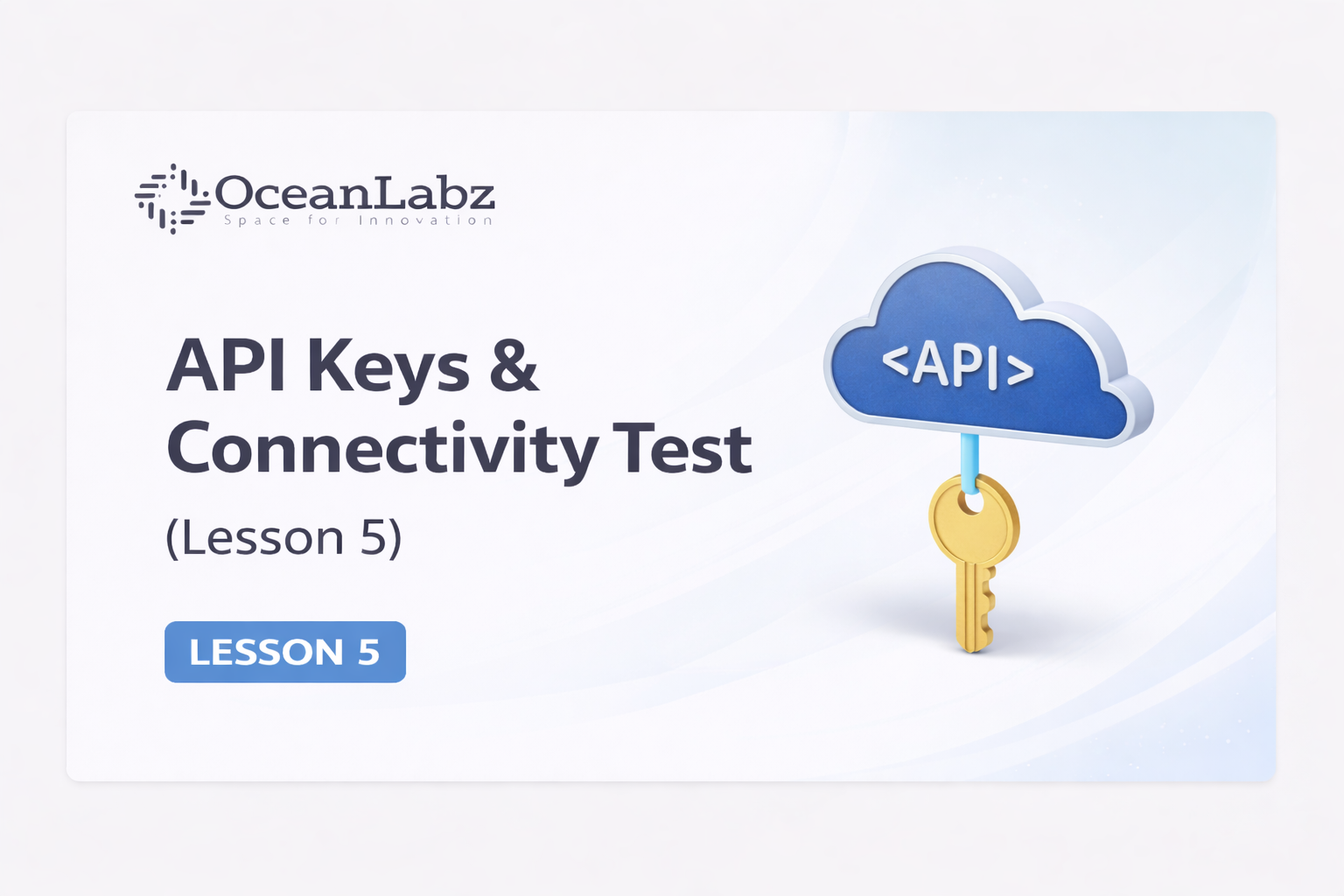 Lesson 5: API Keys & Connectivity Test - OceanLabz